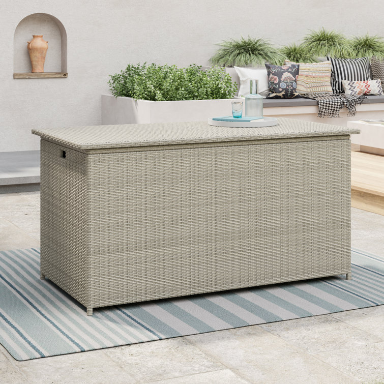 Etta Avenue Kolten 127 Gallon Wicker Deck Box Color: Dark Gray 534DA14827BA4A78954EC6845D19BDAF