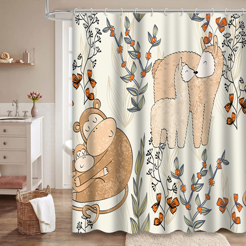 Rideau de douche avec 12 crochets, L 72 po x l 78 po