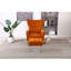 Chaise d'appoint moderne avec repose-pieds, fauteuil confortable pour salon, chambre à coucher, appartement, bureau (orange)