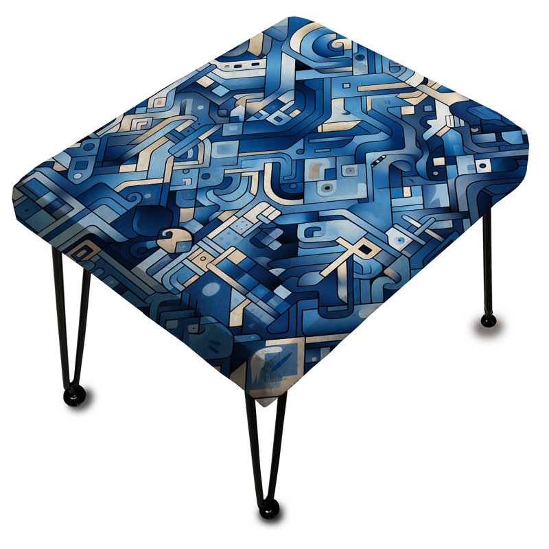 Repose-pieds Boho Cobalt Tessellations