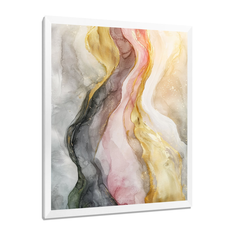 Nyibol - Abstract Canvas Art Print, 32" H x 16" W, Single Picture Framed Print, White