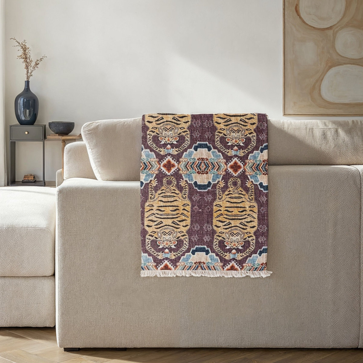 Bloomingville Cotton Slub Throw Blanket - Thumbnail 2