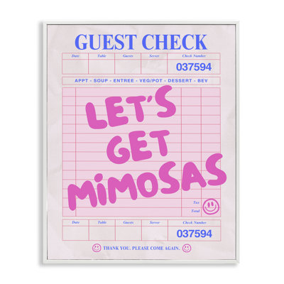  «Let's Get Mimosas Check», estampe numérique encadrée par House of Lulu