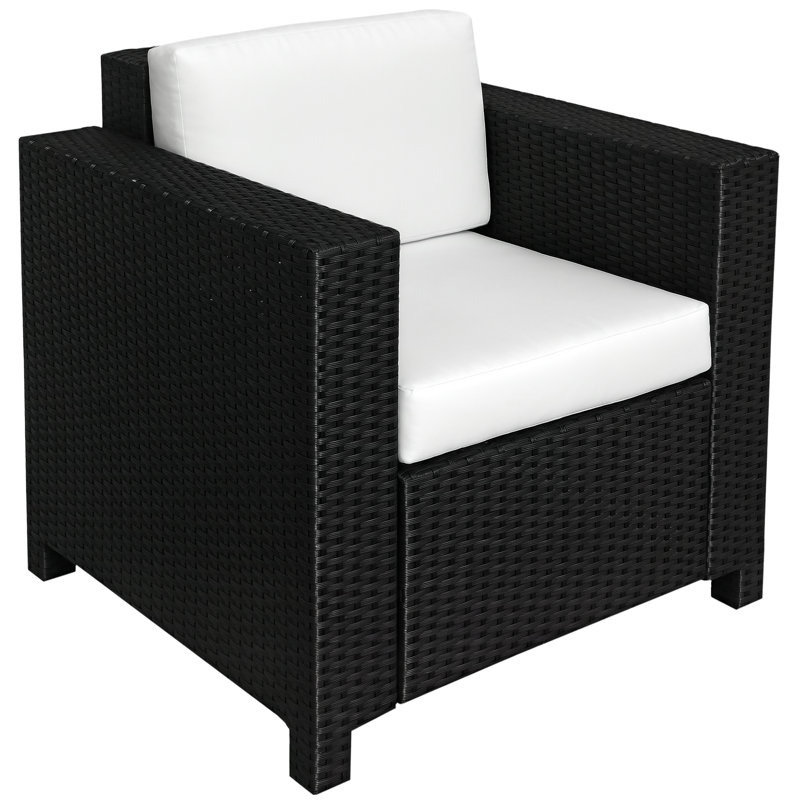 Miesha Outdoor Lounge Chair, Black
