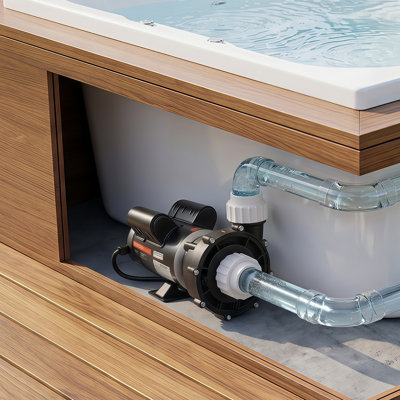 SPA Pump 2.5HP Hot Tub Pump 2 Speed 48 Frame with 1.5" & 2" Port, 230V, 175 GPM High Speed & 66 GPM Low Speed, 90° Rotational Interface, SPA Bath Water Circulation, Compatible with OEM Models