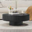 Table basse ronde gigogne en bois de 90 cm (35,43 po) pour appartement, table basse moderne pour salon avec pied robuste, NOIR-134883875-134883876