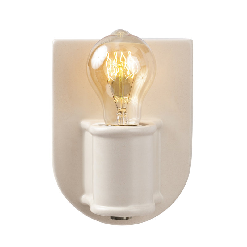 Amboise Ceramic Armed Sconce, Carrara Marble, Brushed Nickel