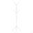 Coat Rack, Hall Tree, Free Standing, 8 Hooks, Entryway, 70"h, Bedroom, White Metal, Contemporary, Modern