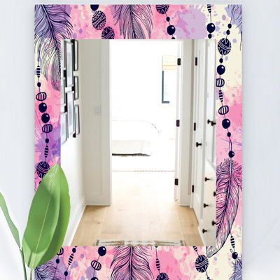 Miroir décoratif plumes éclectique