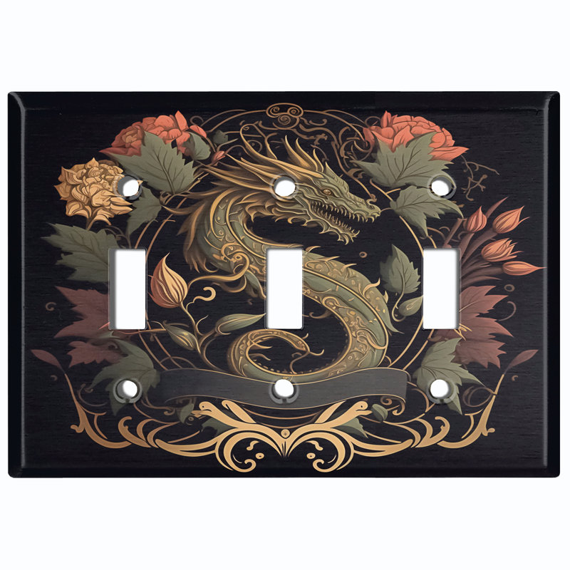 Plaque murale 3 lumières Dragon Dragon Crest