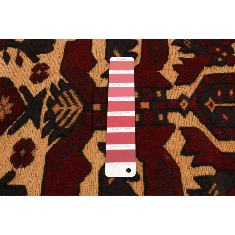 Rusk One-of-a-Kind 3'2" X 4'7" New Age Wool Area Rug in Red