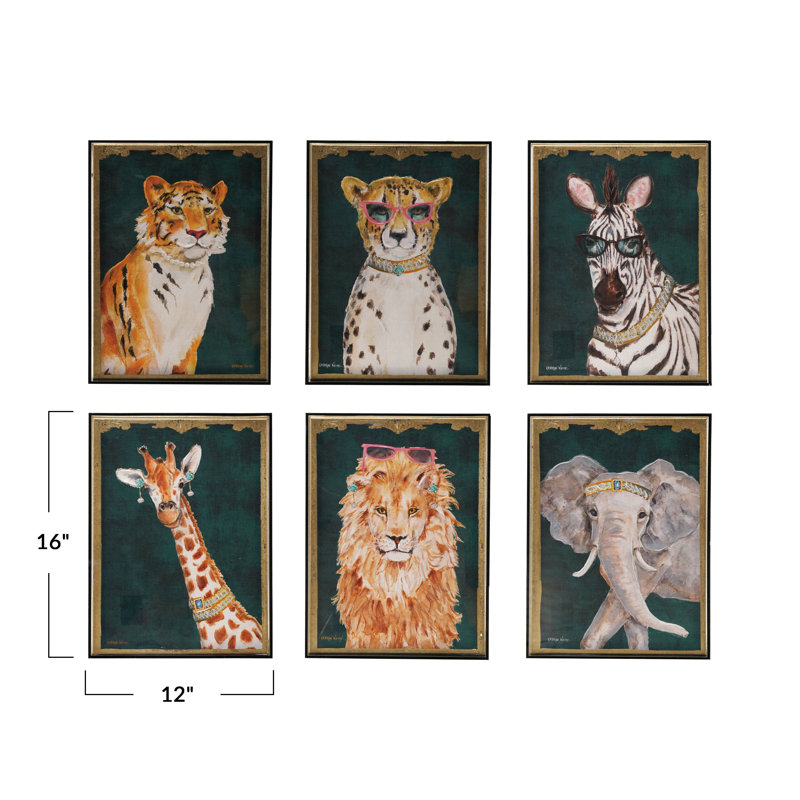 Hand-Painted Animal Box Framed Wall Decor