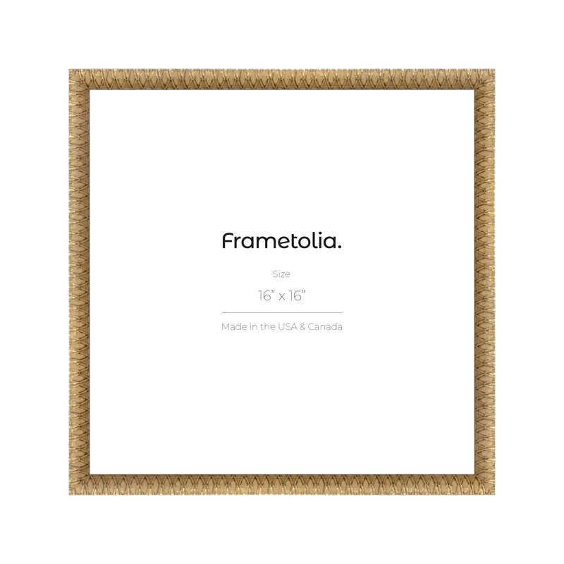 Cadre mural argenté Frametolia Art Deco - sans passe-partout, Doré, 16 po x 16 po