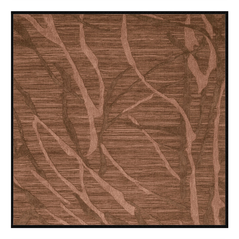 Machine Washable Abstract Brown Area Rug, Square 7'