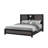 SOLUTO GREY AND BLACK BOOKCASE QUEEN BED-1581059419