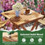 1 PCS 29.5" x 29.5" Patio Dining Table with Teak Painting 2" Umbrella Hole for Balcony