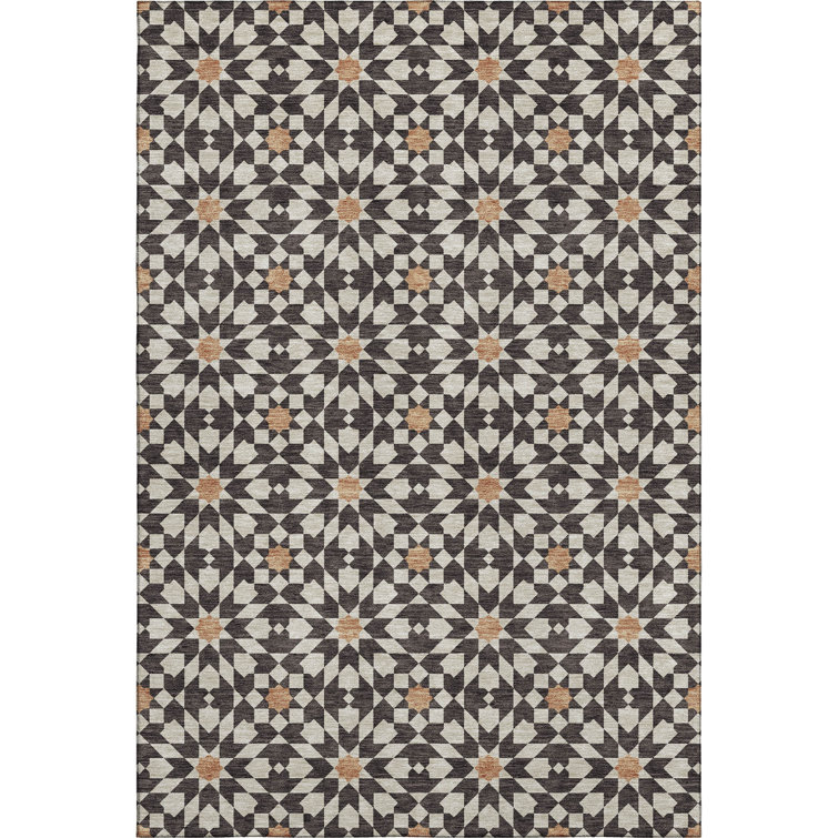 Premium Machine Washable Tweedy Charcoal Rug
