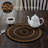 Jute / Sisal Agate Ceramic Jute Leather Crystal Circle Round 1 Piece Trivet Set