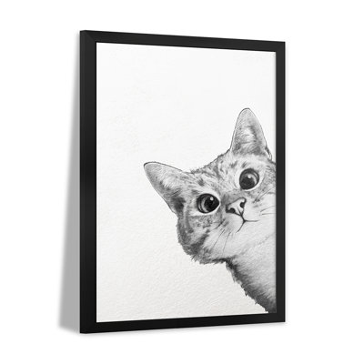Sneaky Cat Premium Framed Poster by Laura Graves
