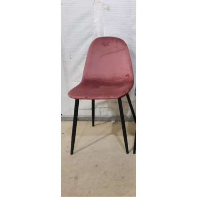 Ensemble de 4 chaises de salle à manger, chaises d'appoint modernes avec siège rembourré en tissu de velours, chaise de cuisine en forme de cuillère avec pieds en métal noirs pour la salle à manger