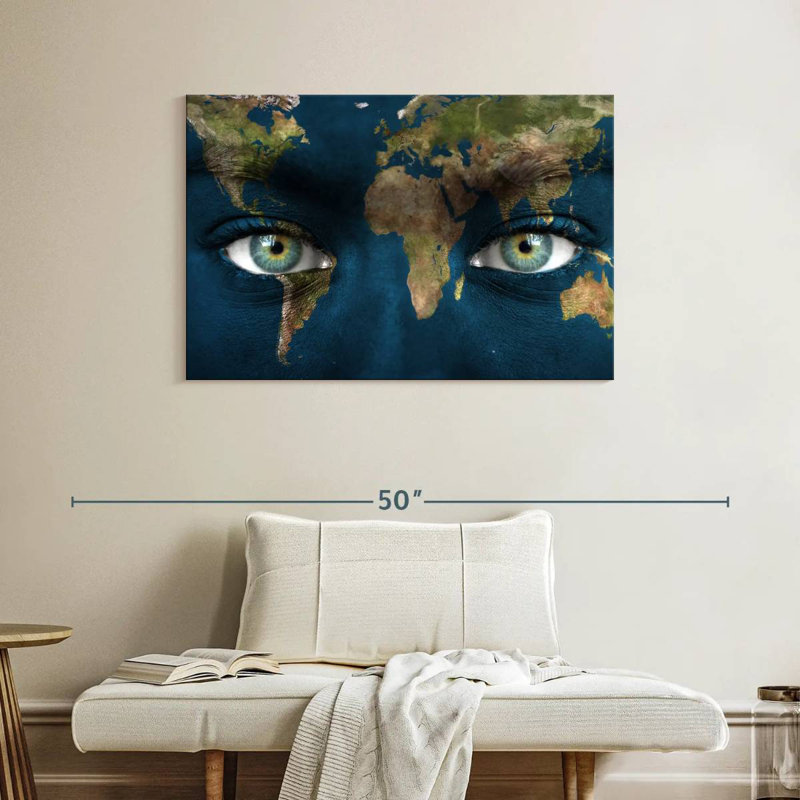 Aliaz Map Eyes, 26" H x 39" W