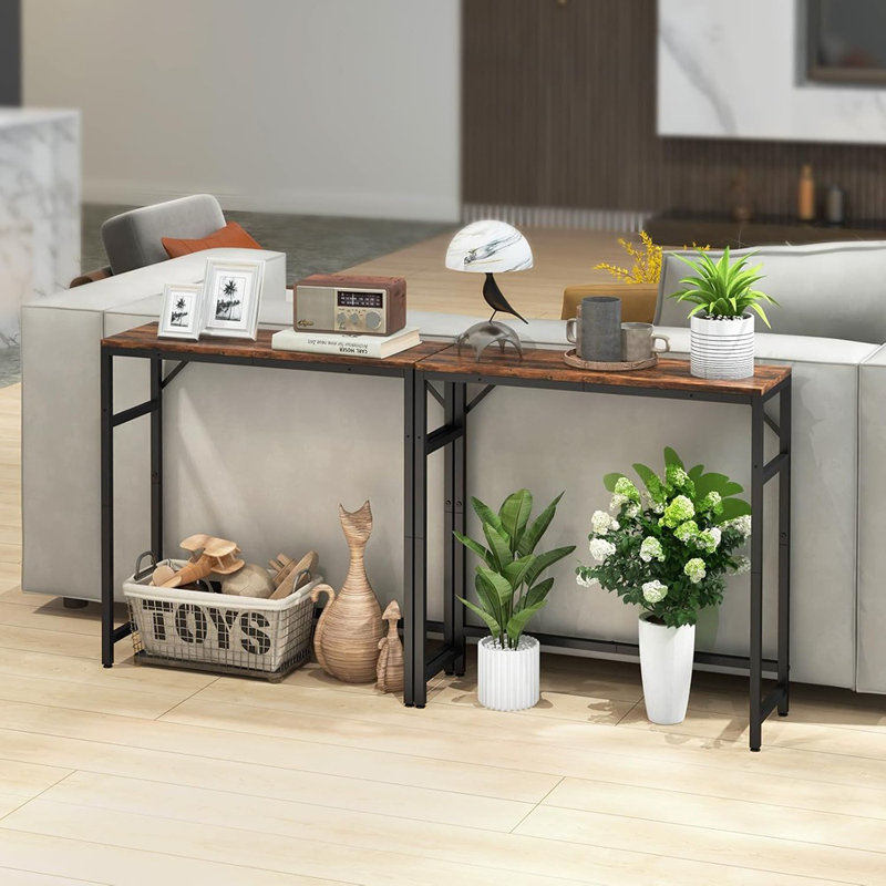 Console étroite, petite table d'entrée avec 2 barres de soutien, 2 ...
