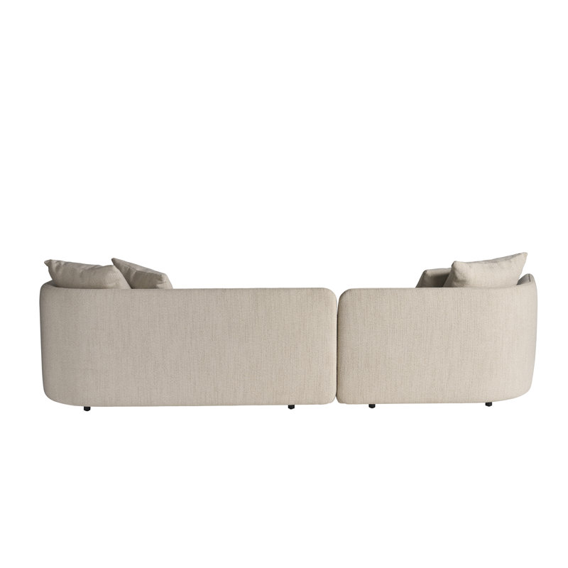 Danica Left Short Chaise Right Long Chaise, Beige Polyester Blend, Left Hand Facing