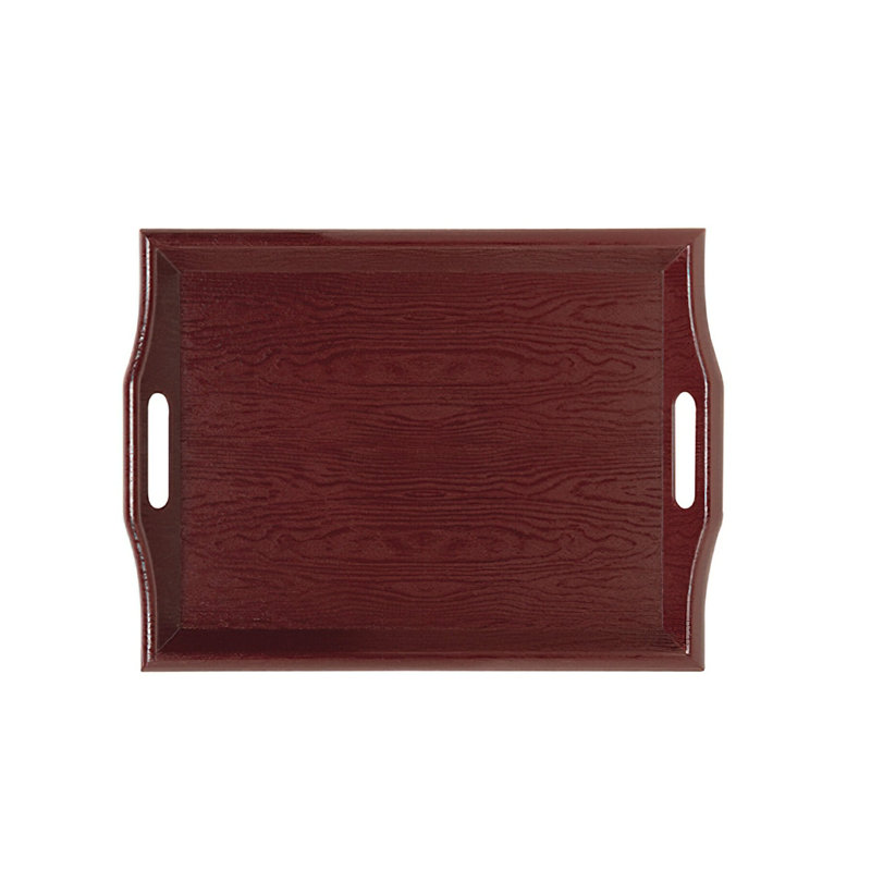 Ottoman Trays Plastic Tray, 14.25" W x 19" D, Mahogany