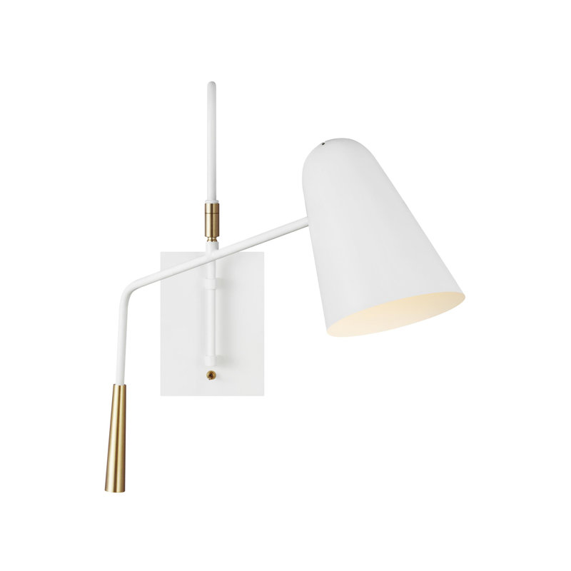 Lampe pivotante à 1 lumière Tedder, Blanc mat