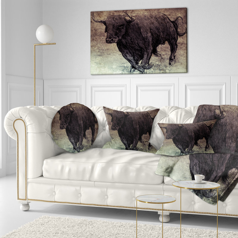 Coussin lombaire à animaux sur papier rétro