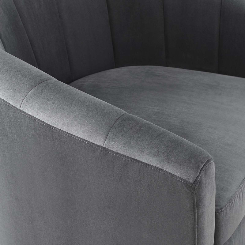 Modway Prospect Performance Velvet Swivel Armchair, Charcoal Velvet