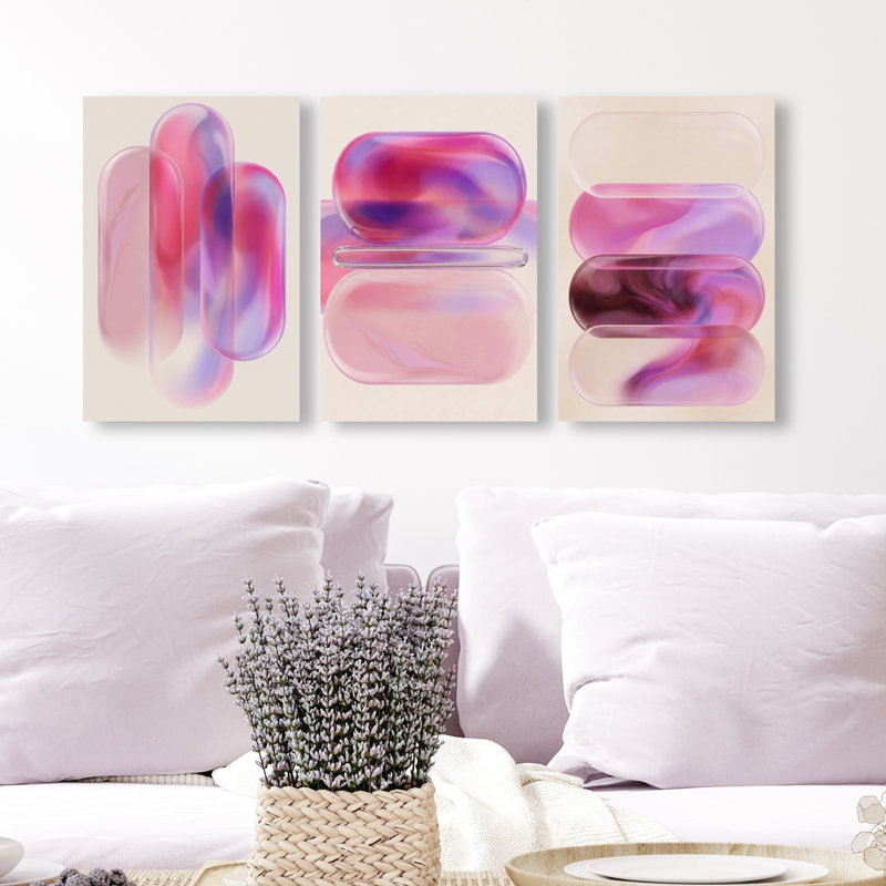 Rose Topaz Set Set by Oliver Gal, 30"H x 20"W, Gallery Wrapped