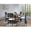 Table en bois massif 45 po x 45 po Cousar avec finition noire et brune - sièges 4