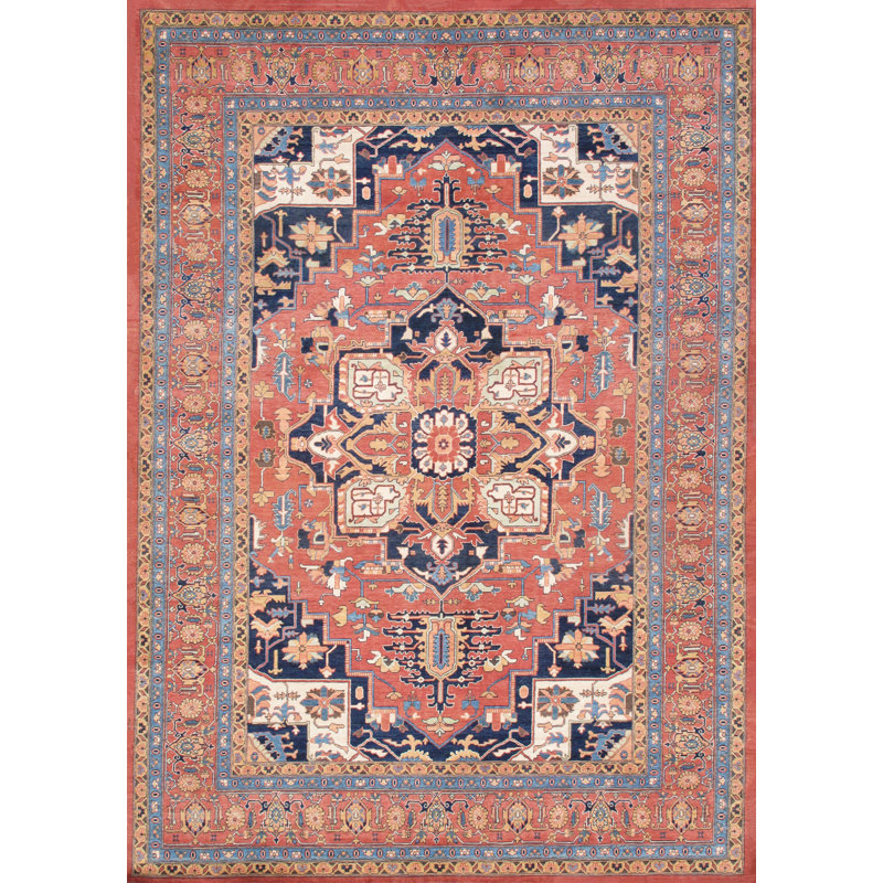 Tribal Hand-Knotted Wool Rust/Rust Area Rug