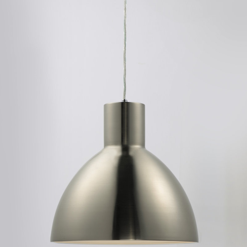 Wava 1 - Light Single Pendant, Satin Nickel, 8.75" H x 8.75" W x 8.75" D