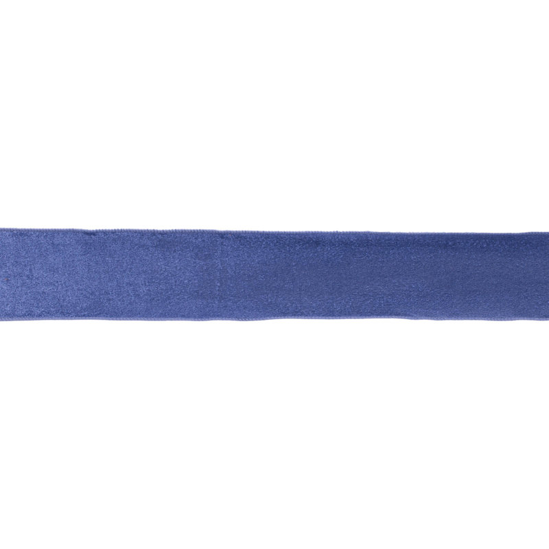Ruban de velours à bord brut , Bleu, H 2,5 po x l 180 po x P 0,1 po