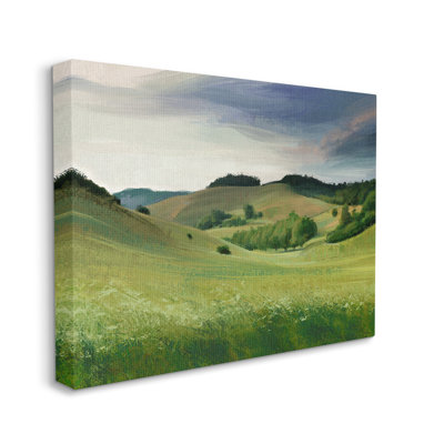 " Rolling Country Hills Green Rural Meadow Fields " by Ziwei Li Painting Print