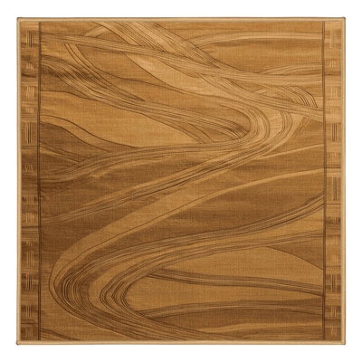Machine Washable Art Deco Brown Area Rug