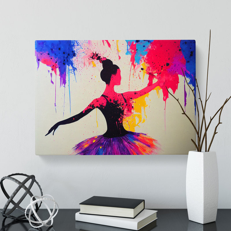 Woman Dancer Painted Vol.2 Abstract - Wrapped Canvas Print, 40cm H x 60cm W x 3cm D