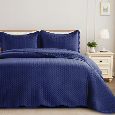Ensembles de couvre-lit simple en relief élégants avec literie en microfibre matelassée douce