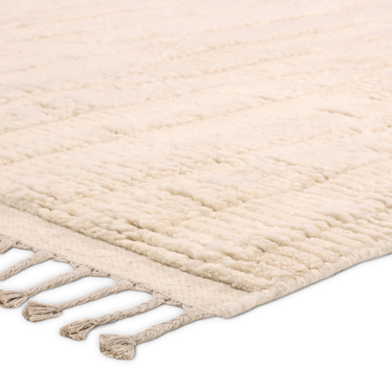 Jaipur Living Quest KEO11 Handknotted Abstract Ivory Area Rug, Rectangle 6' x 9'
