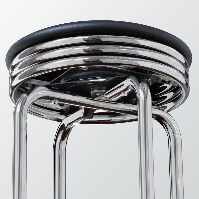 Tabouret de comptoir Anzley en similicuir et en métal noir, H 29,1 po x l 13,32 po x P 13,17 po