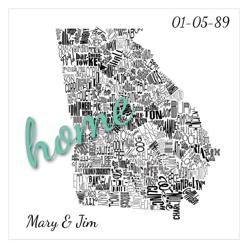 Décalcomanie murale personnalisée georgia home, H 24 po x l 24 po, Oui