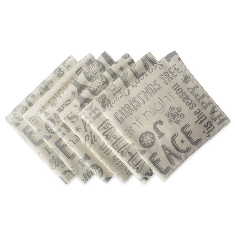 Mcmann Cotton No Pattern Square Napkin, Gray