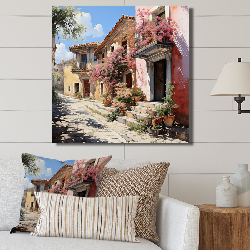 «Mexique Colonial Charm» - art mural mexicain, H 36 po x l 36 po x P 1,5 po, Toile tendue