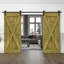 Porte de grange en bois massif lambrissé et métal-86645849-86645870