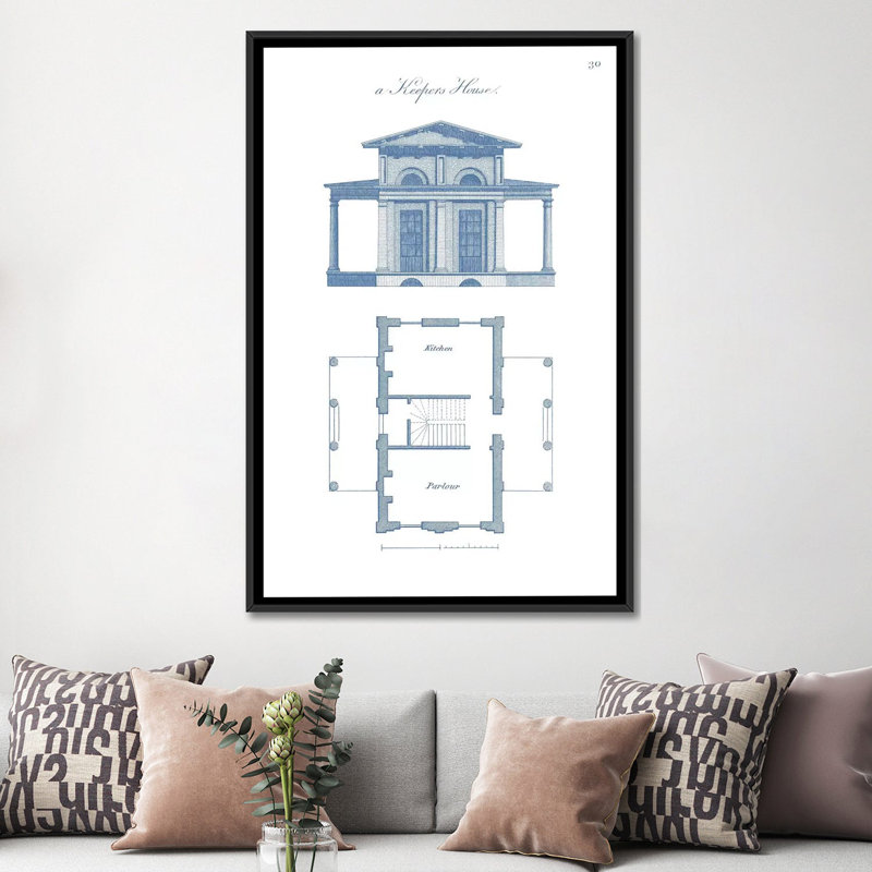 « jardin structures iii », impression sur toile, Toile avec cadre noir, H 26 po x l 18 po x P 1,5 po
