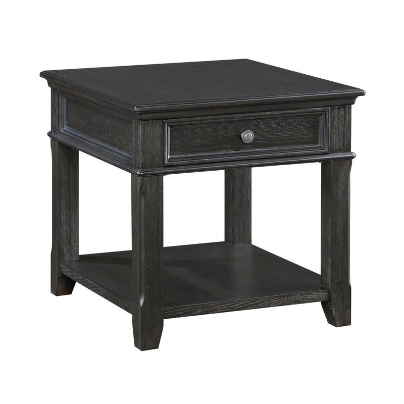 End Table With Drawer Shelf Charging Ports