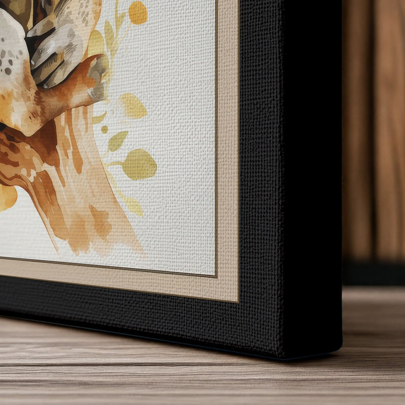 Koala on Branch Boho - Wrapped Canvas, 30x20 - 76.2 x 50.8 cm, Black Border