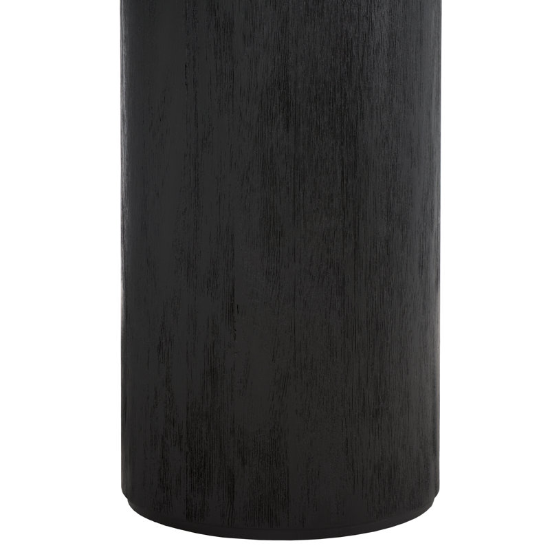 Aicha Black Round Wood Outdoor Coffee Table